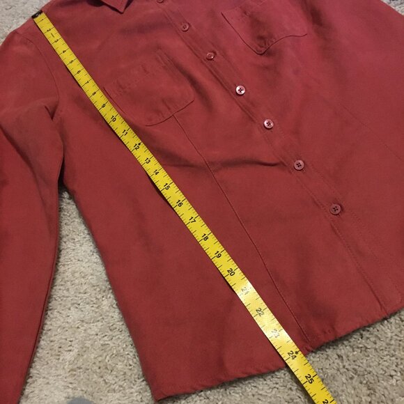 Vintage Northern Reflections Coral Pink Faux Suede Button Down Dress Shirt - Picture 13 of 14